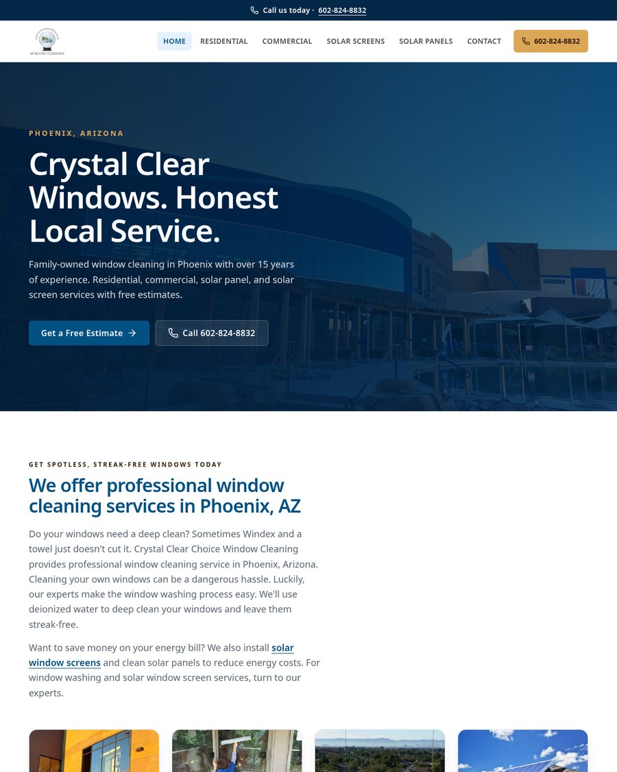 Crystal Clear Choice Window Cleaning homepage