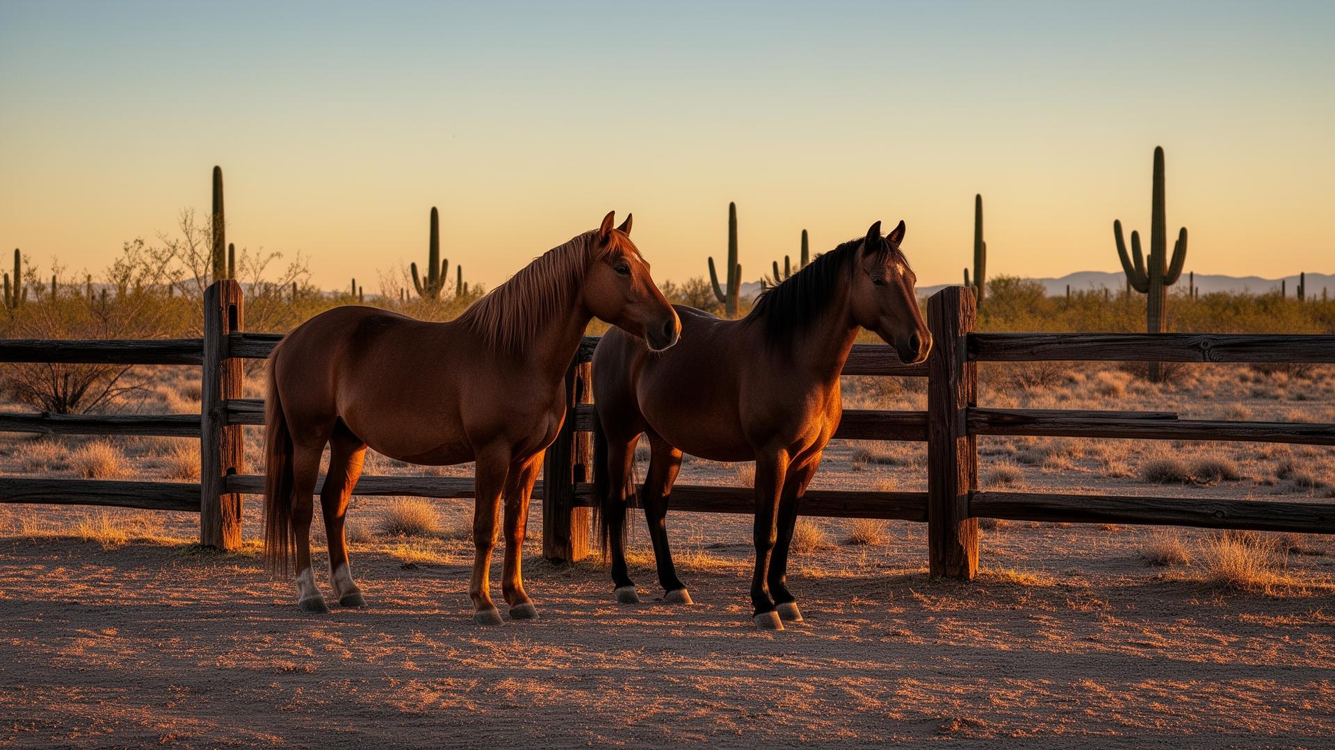 Arizona desert ranch at first light