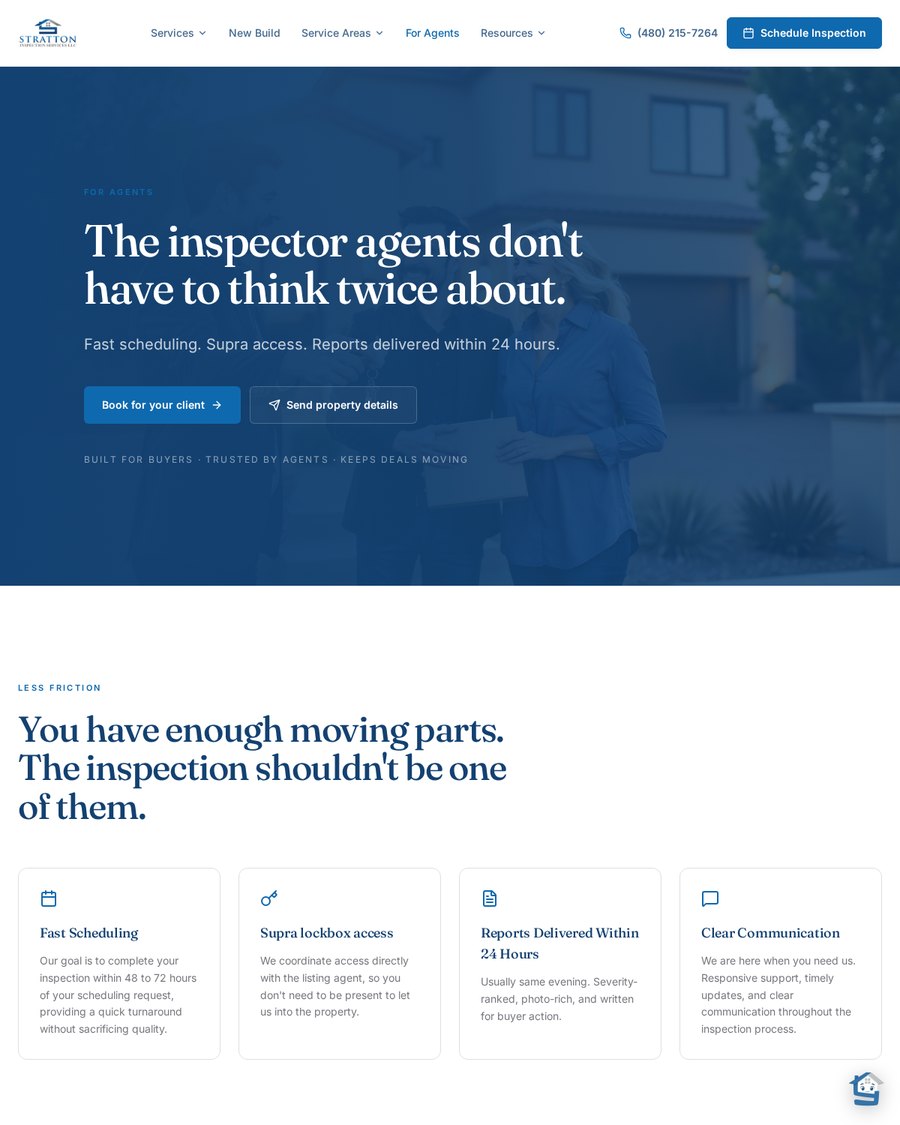 Stratton agent scheduling page
