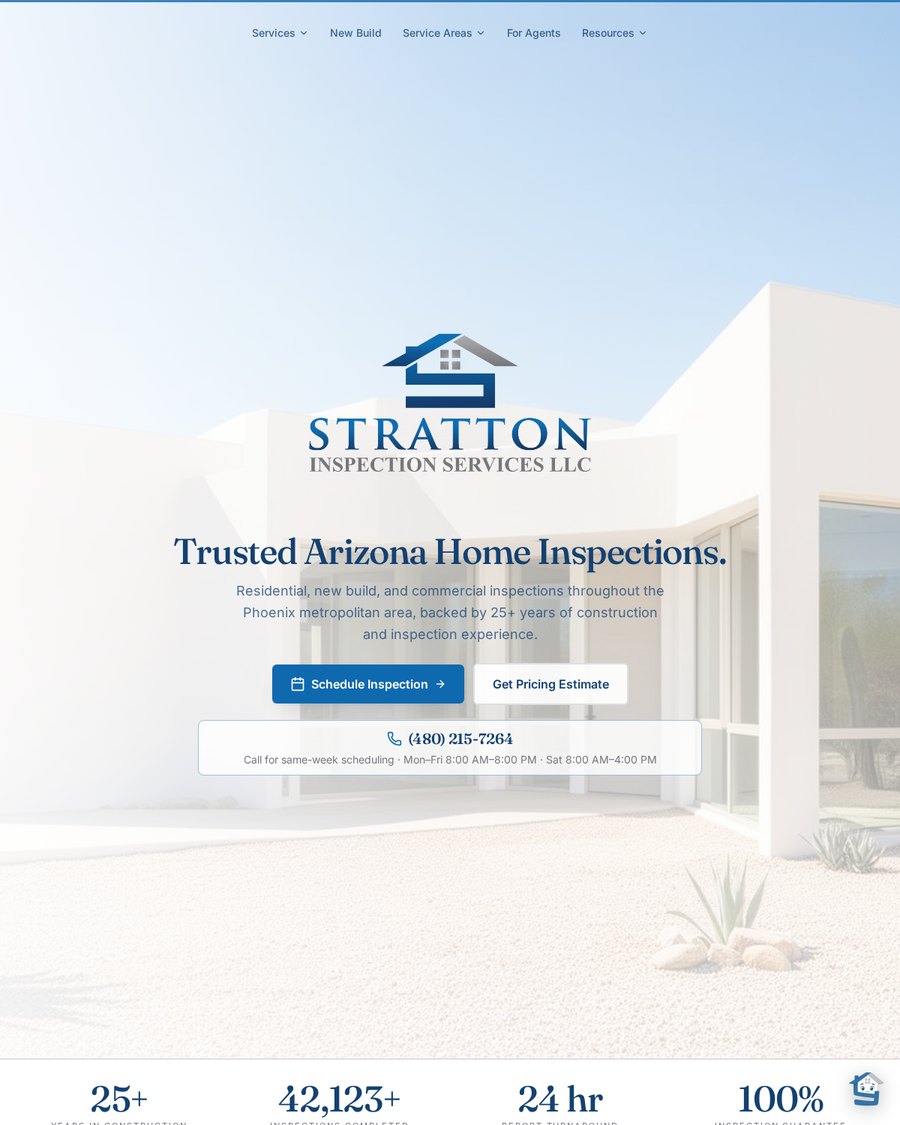 Stratton Inspection Services website built by MetaKona